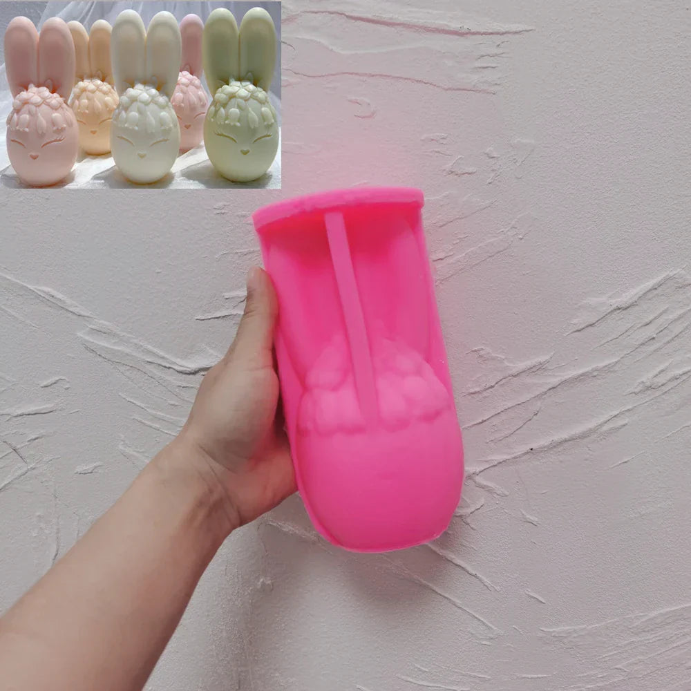 Easter Egg with Rabbit ears Silicone Candle Mould