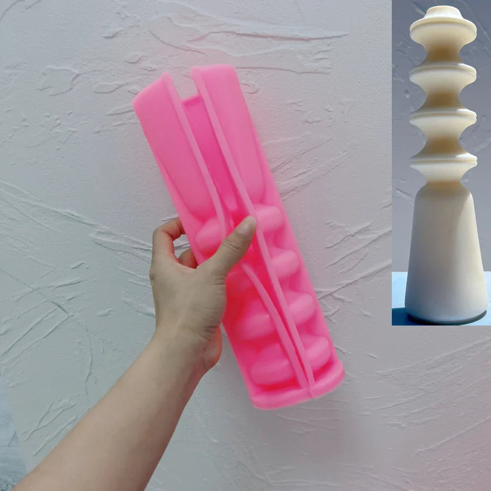 Cylindrical Geometric Pillar Candle Silicone Mould