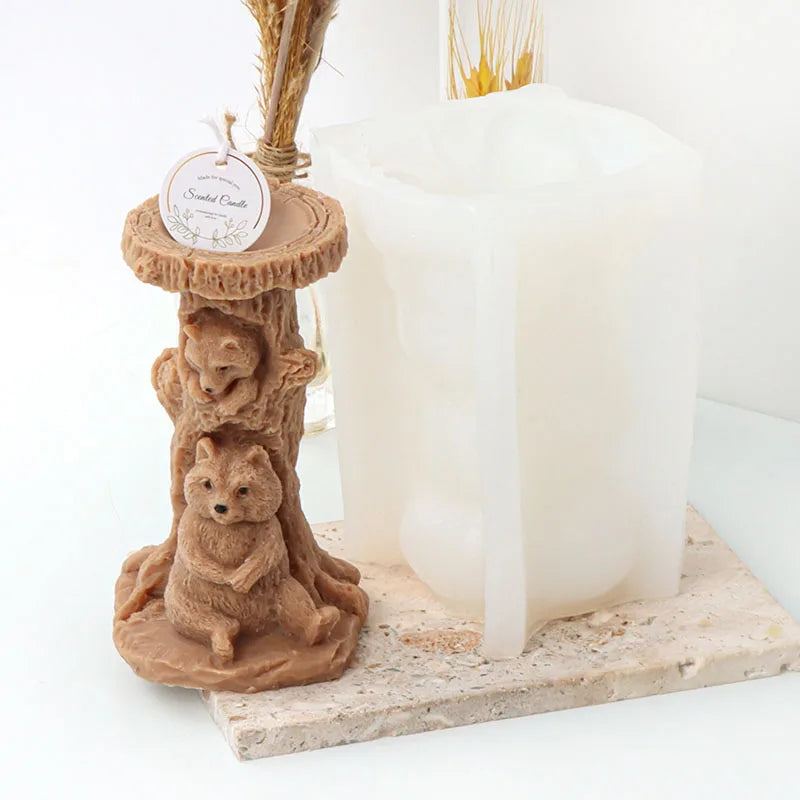 Stump Bear Silicone Candle Mould