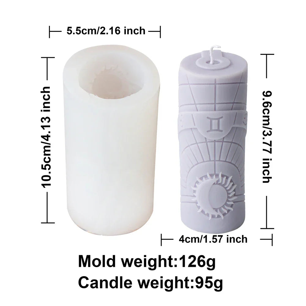 3D Constellation Pillar Candle Mould for Zodiac Designs