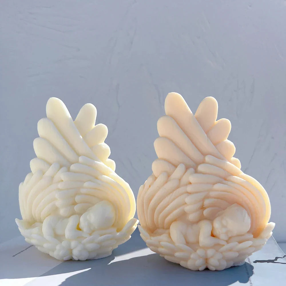 Sleeping baby Angel with Wings Candle Mould