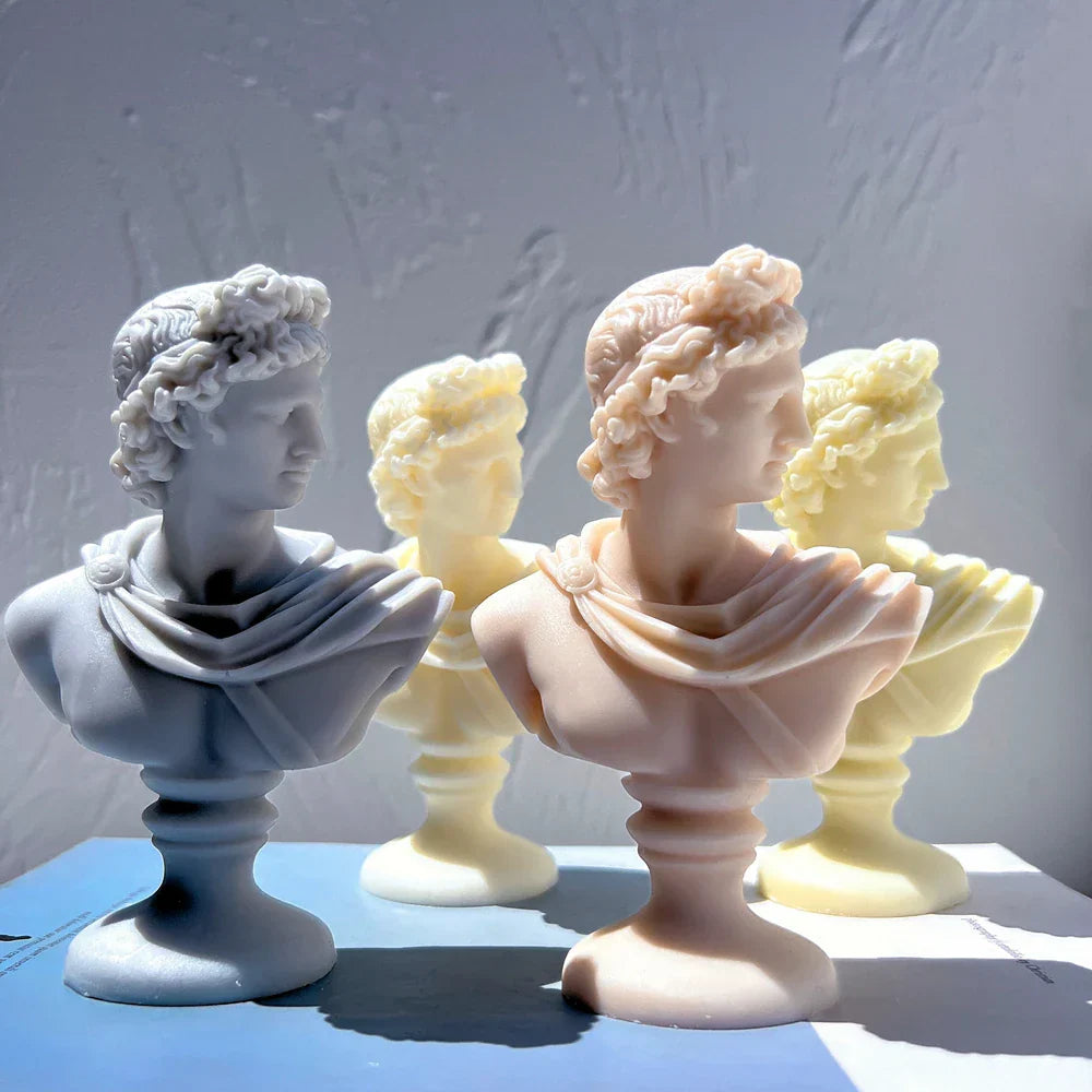 Greek Sculpture Roman Apollo Artemis Diana Bust Silicone Candle Mould