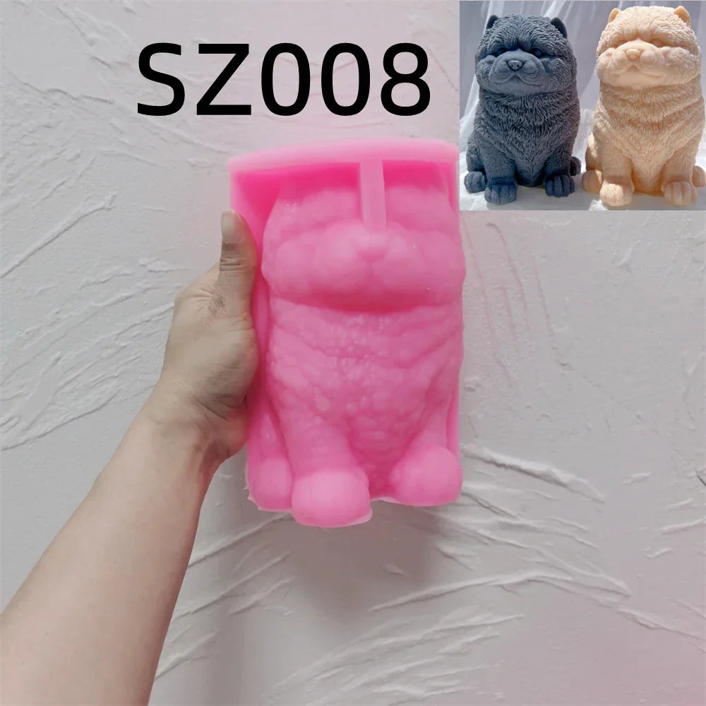 Chow Chow Cute Puppy Silicone Candle Mould