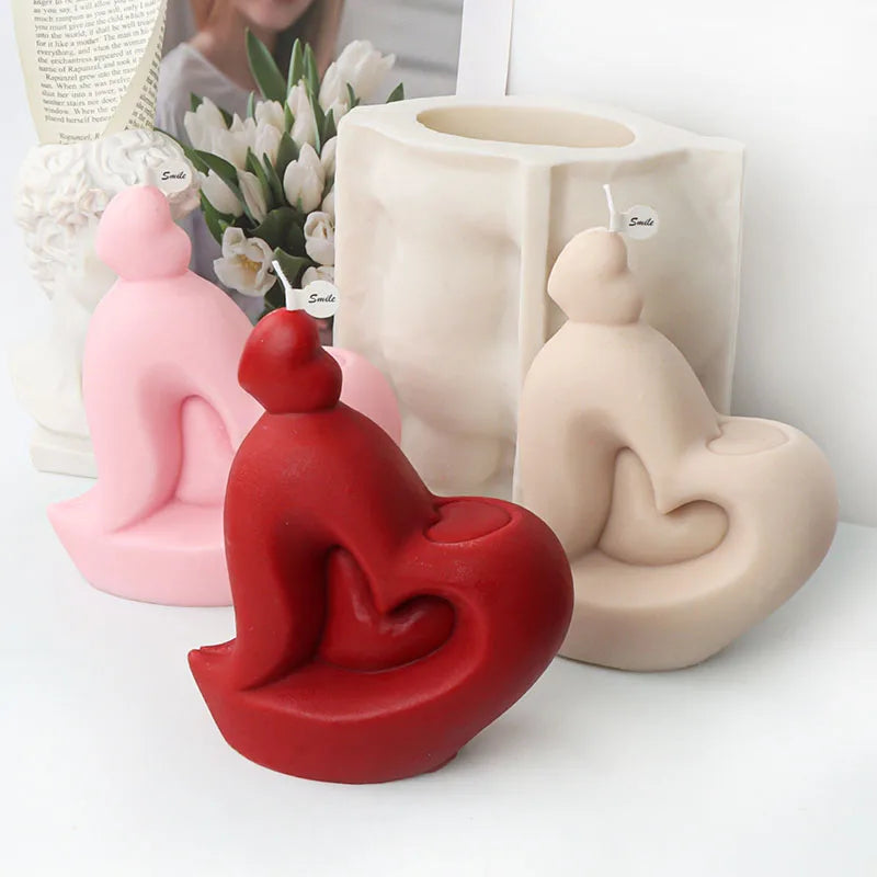 Big Heart Candle Mould Silicone