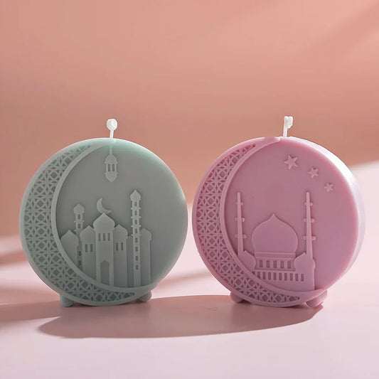 Mosque Style Round Moon Candle Mould