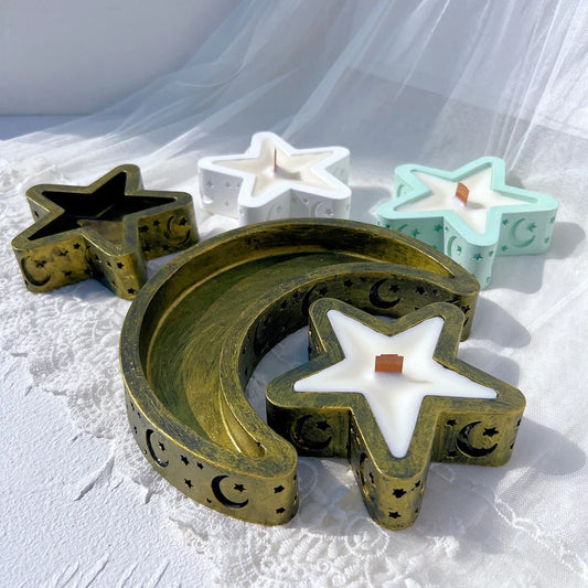 Eid Mubarak Candle Vessel Mould - Moon & Star