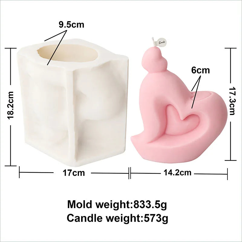 Big Heart Candle Mould Silicone
