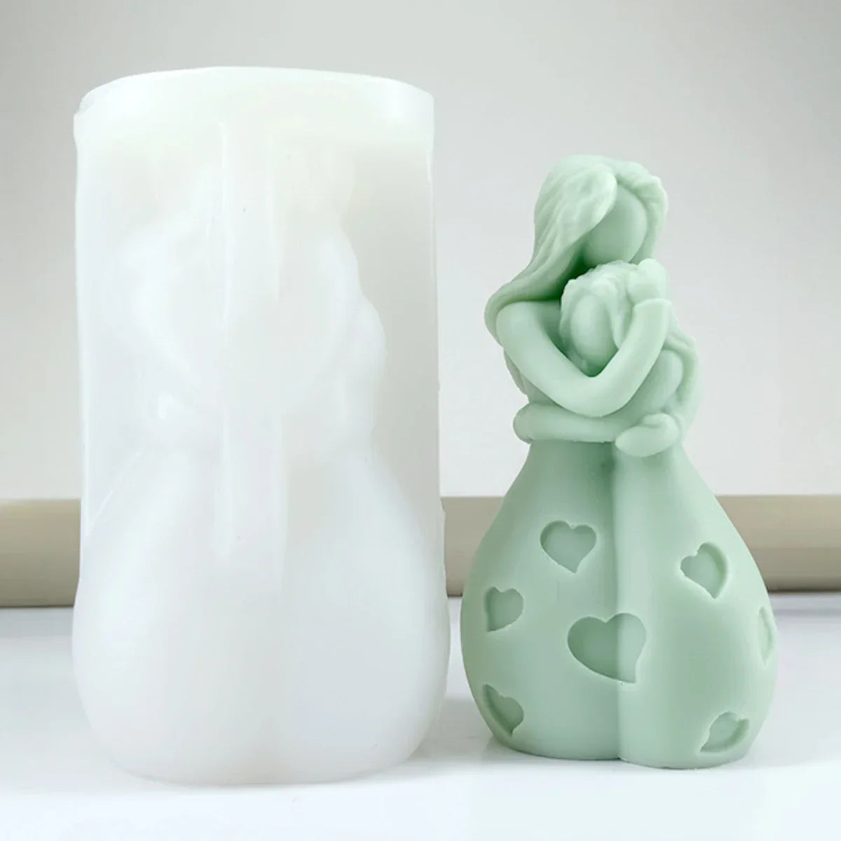 Mother Hugging Child Candle Silicone Mould