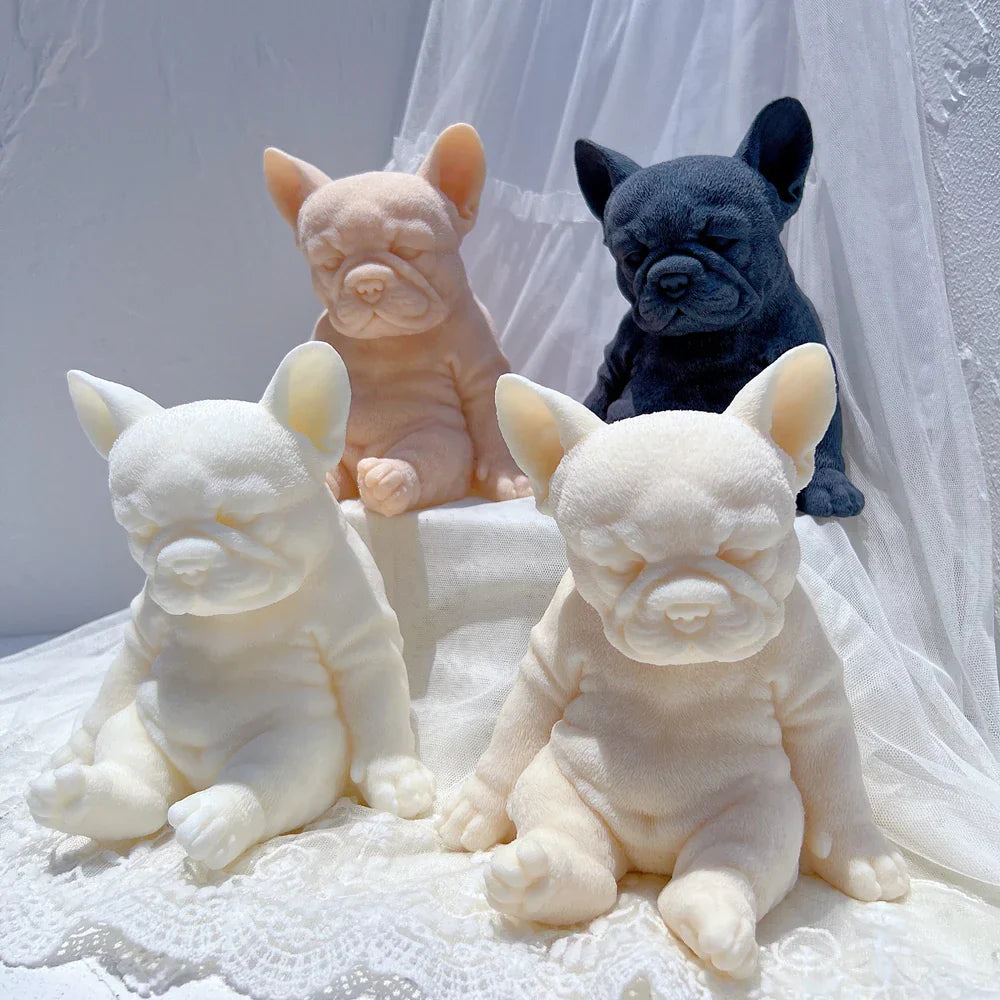 Sitting Sleeping French Bulldog Puppy Candle Mould