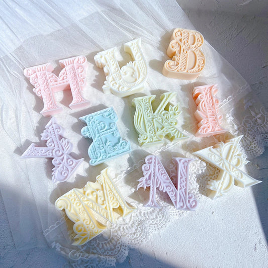 Floral Alphabet Candle Moulds