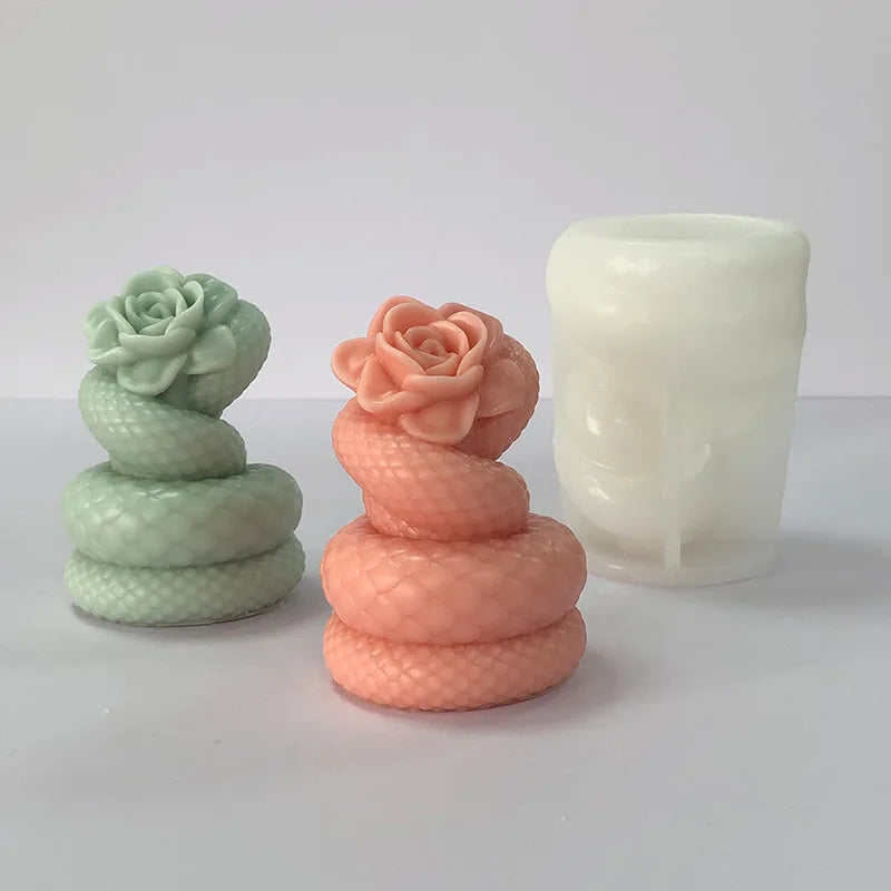Snake Shaped Rose Candle Mould