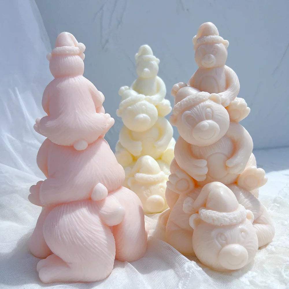 Teddy Bear Christmas Tree Candle Mould
