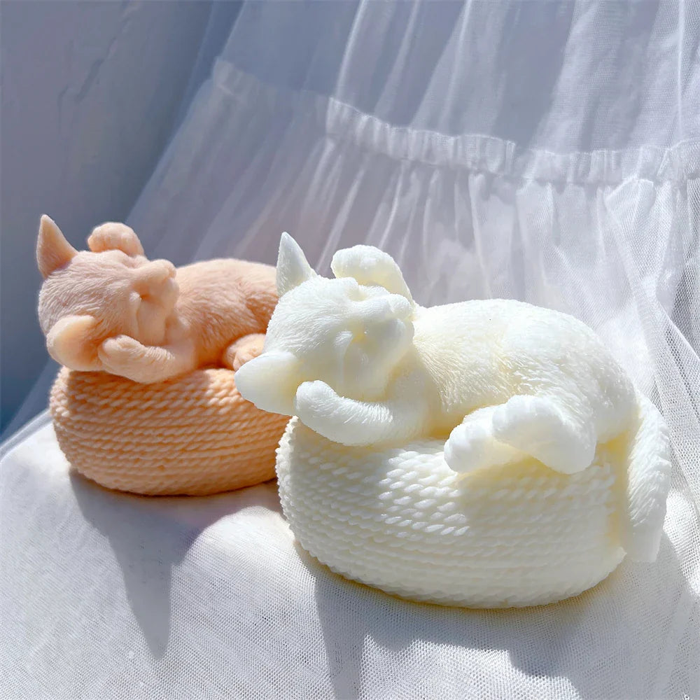 Cute Cat Statue Silicone Candle Mould