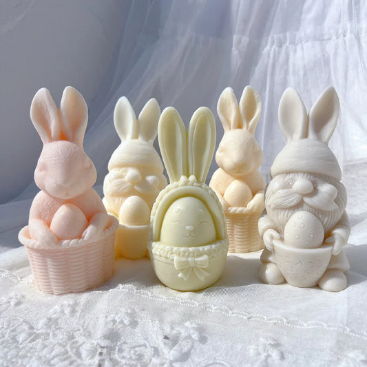 Easter Bunny Silicone Candle Mould - 3D Rabbit Wax Moulds