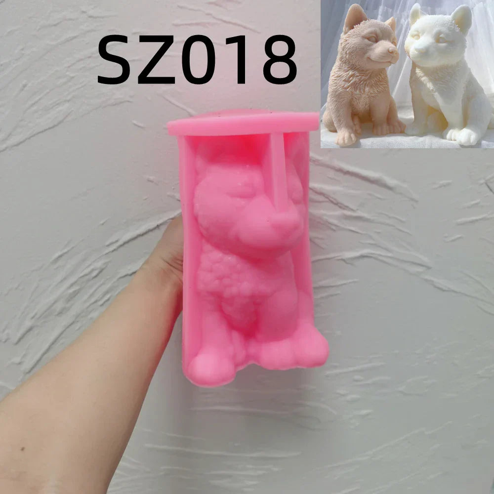 Siberian Husky Sled Dog Puppy Candle Mould