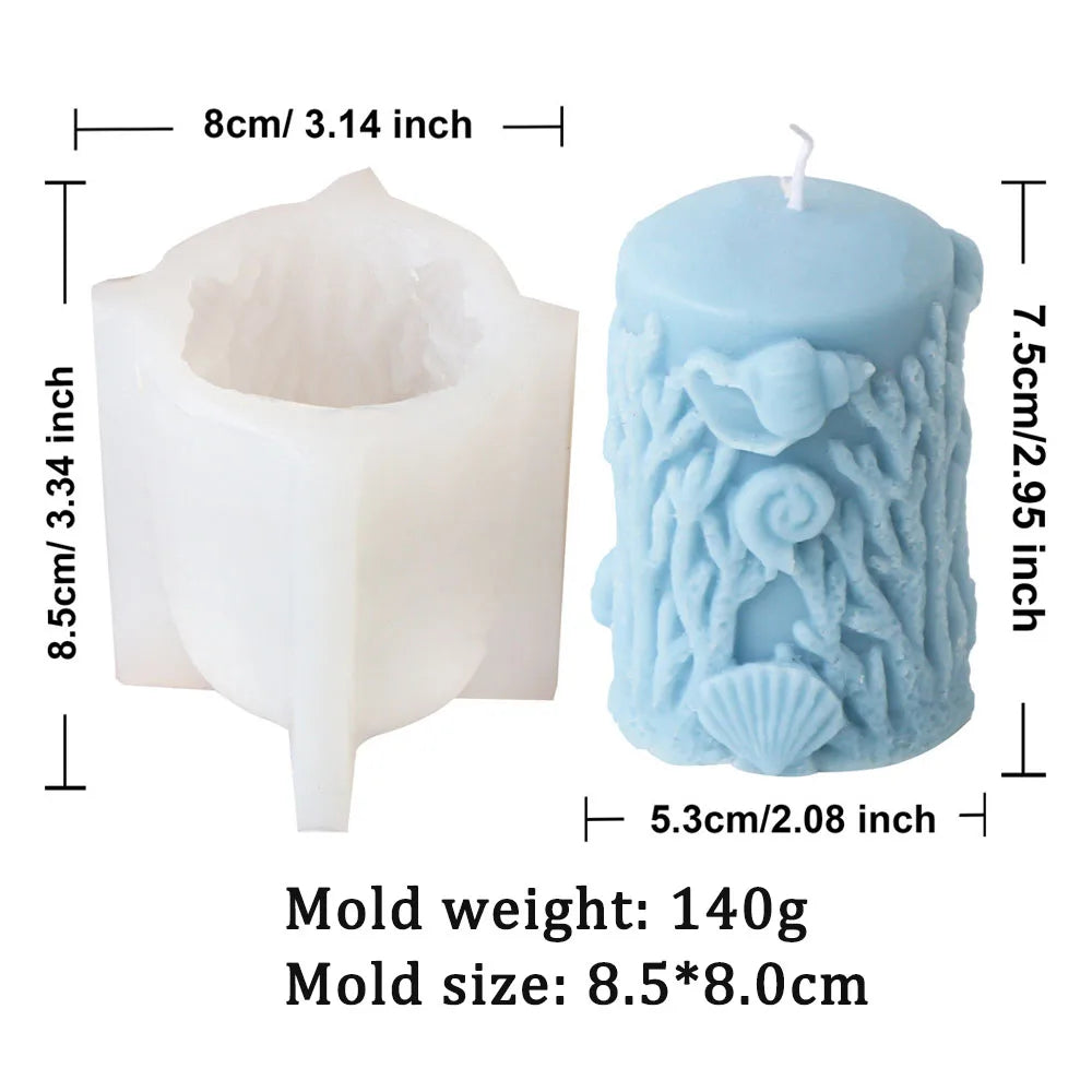 Coral Pillar Candle Silicone Mould