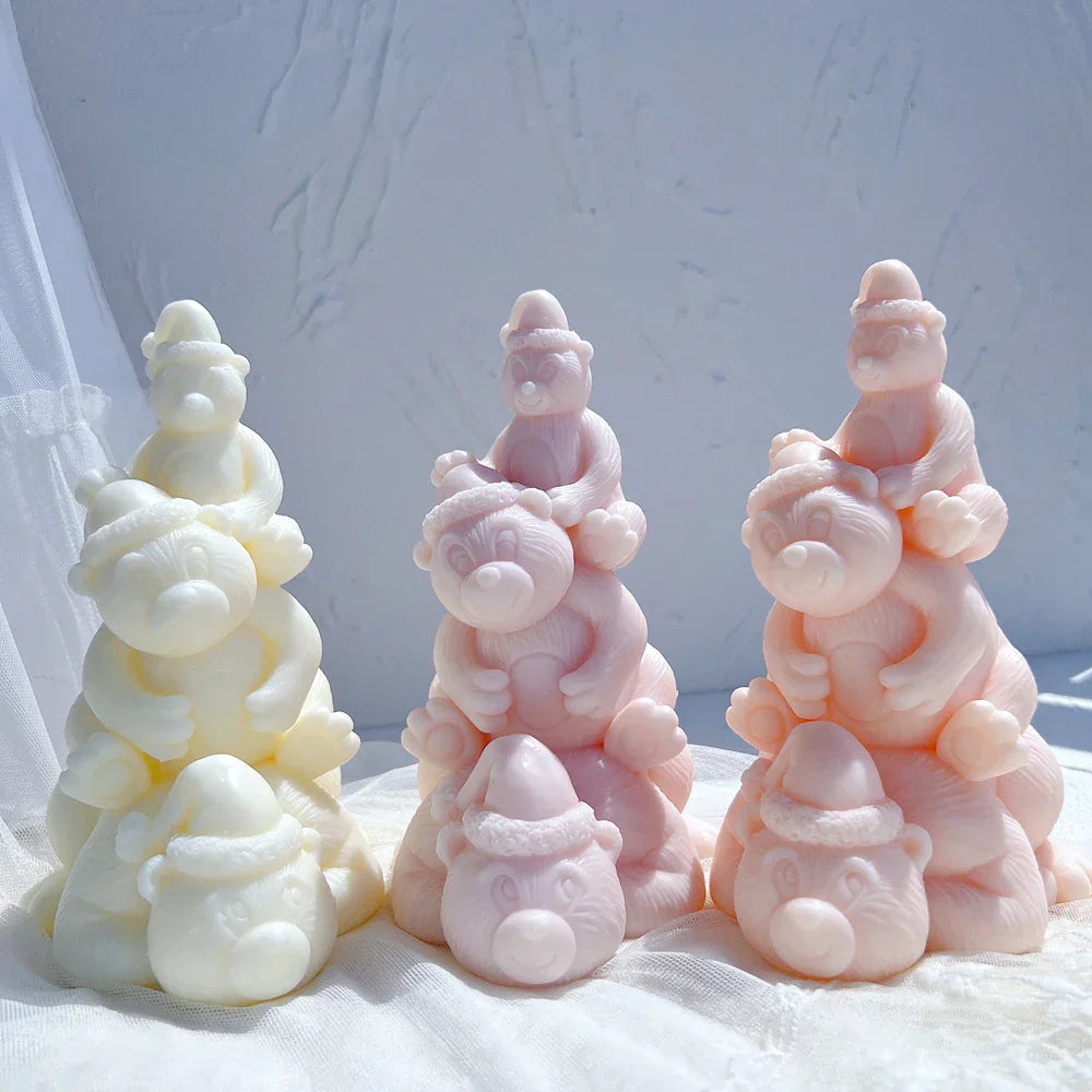 Teddy Bear Christmas Tree Candle Mould