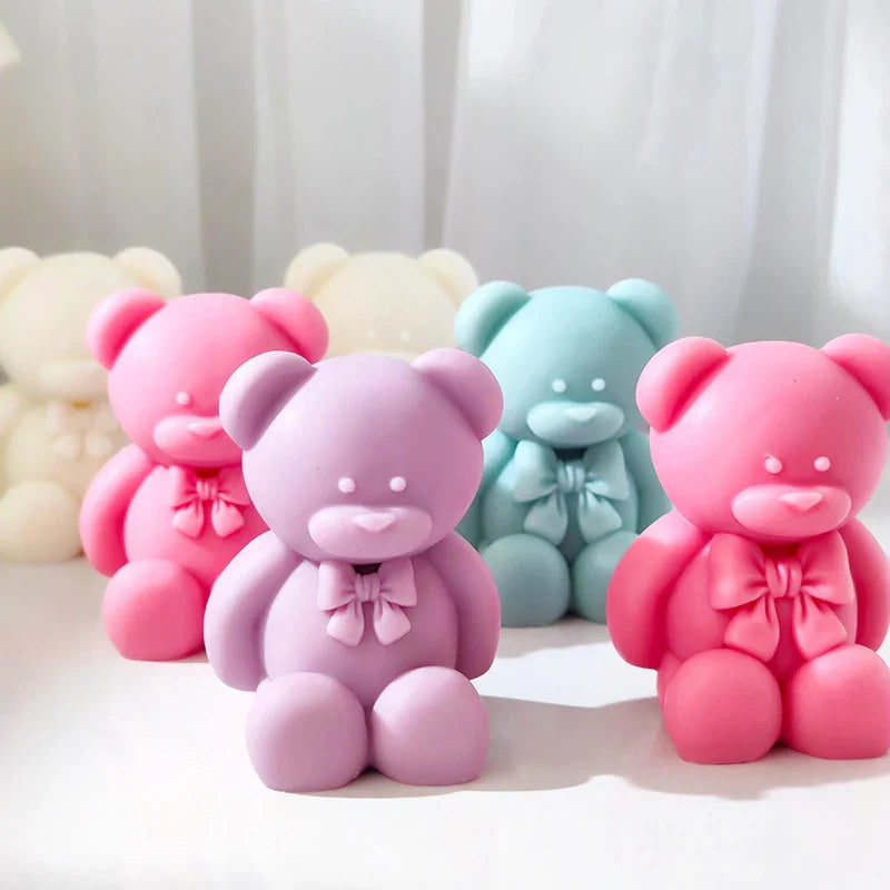 Bowtie Bear Silicone Candle Mould