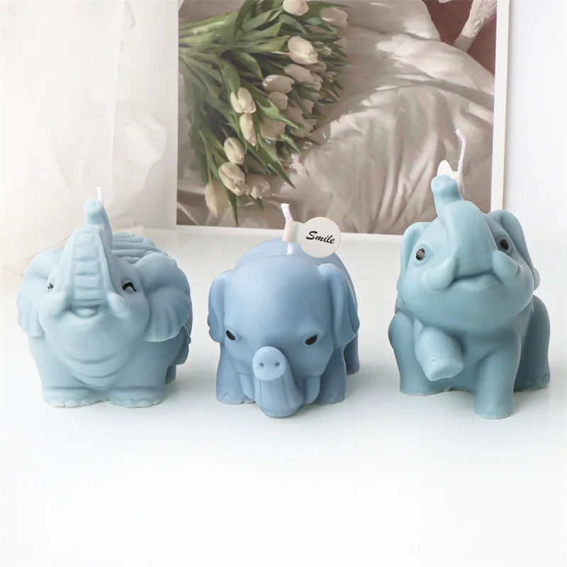 3D Playful Elephant Candle Silicone Mould