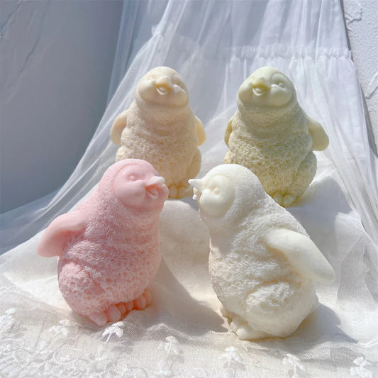 Cute Penguin Statue Candle Mould