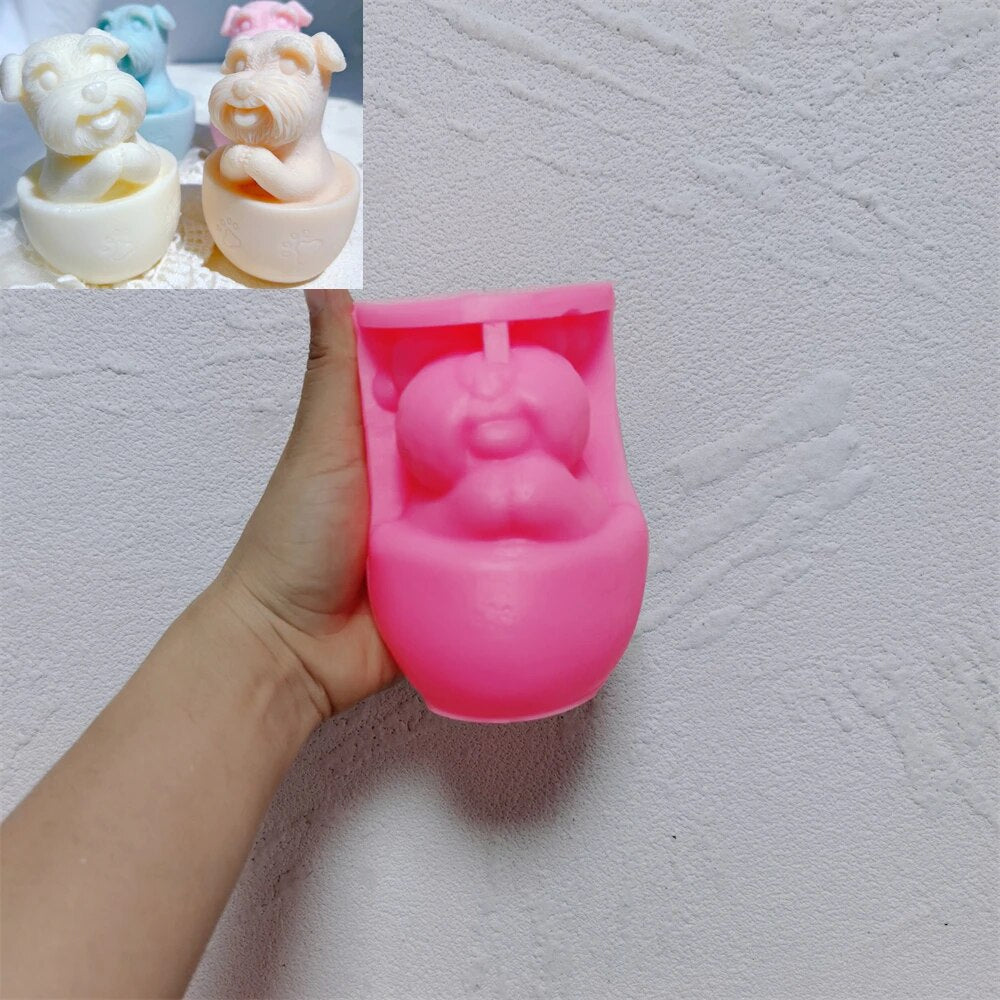 Cute Cup Dog Candle Silicone Mould