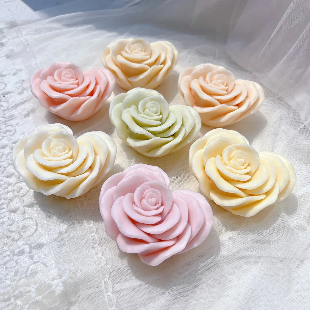 Heart Shape Rose Candle Mould