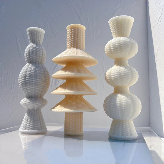 24CM Tall Weave Pillar Candle Mould
