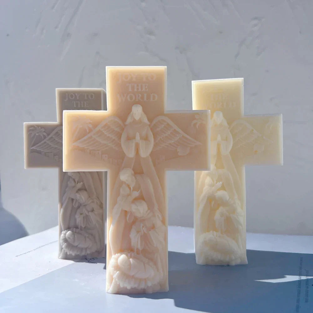 Holy Family Cross Candle Mould Silicone
