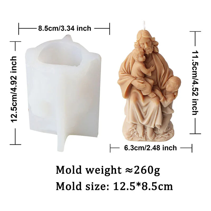Jesus's Family Candle Silicone Mould