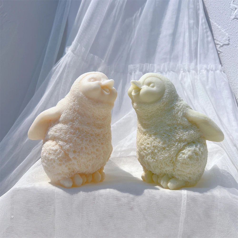 Cute Penguin Statue Candle Mould