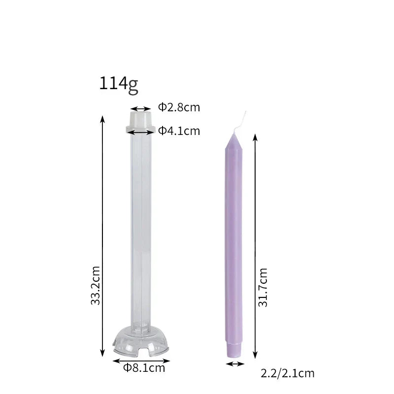 Hexagon Stripe Pole Acrylic Taper Candle Mould