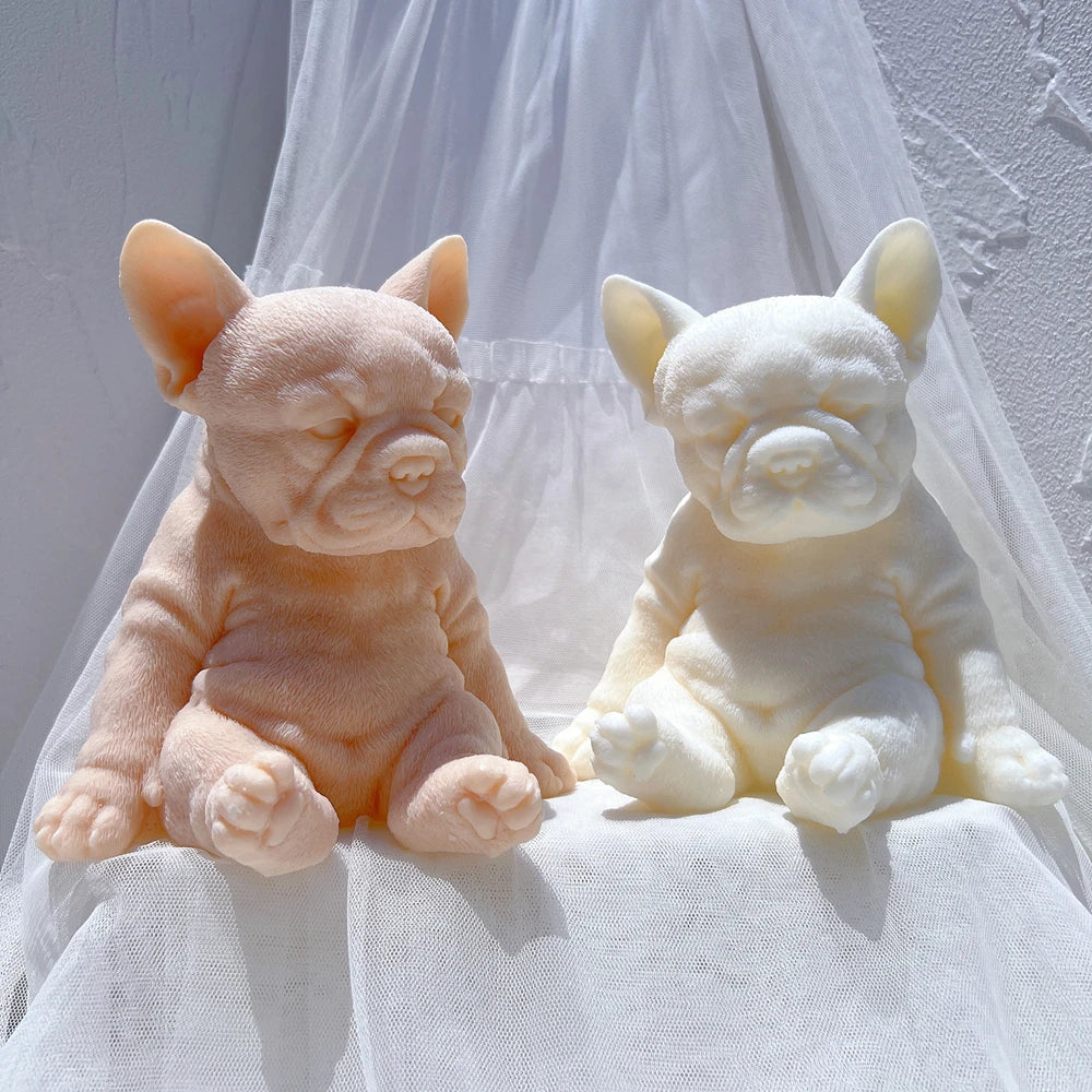 Sitting Sleeping French Bulldog Puppy Candle Mould