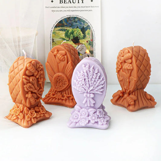 Flowers and Bees Candle Silicone Mould