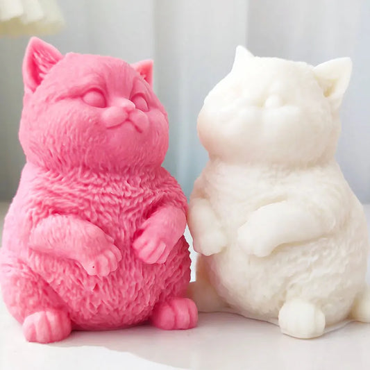 Cute Fat Cat Silicone Candle Mould