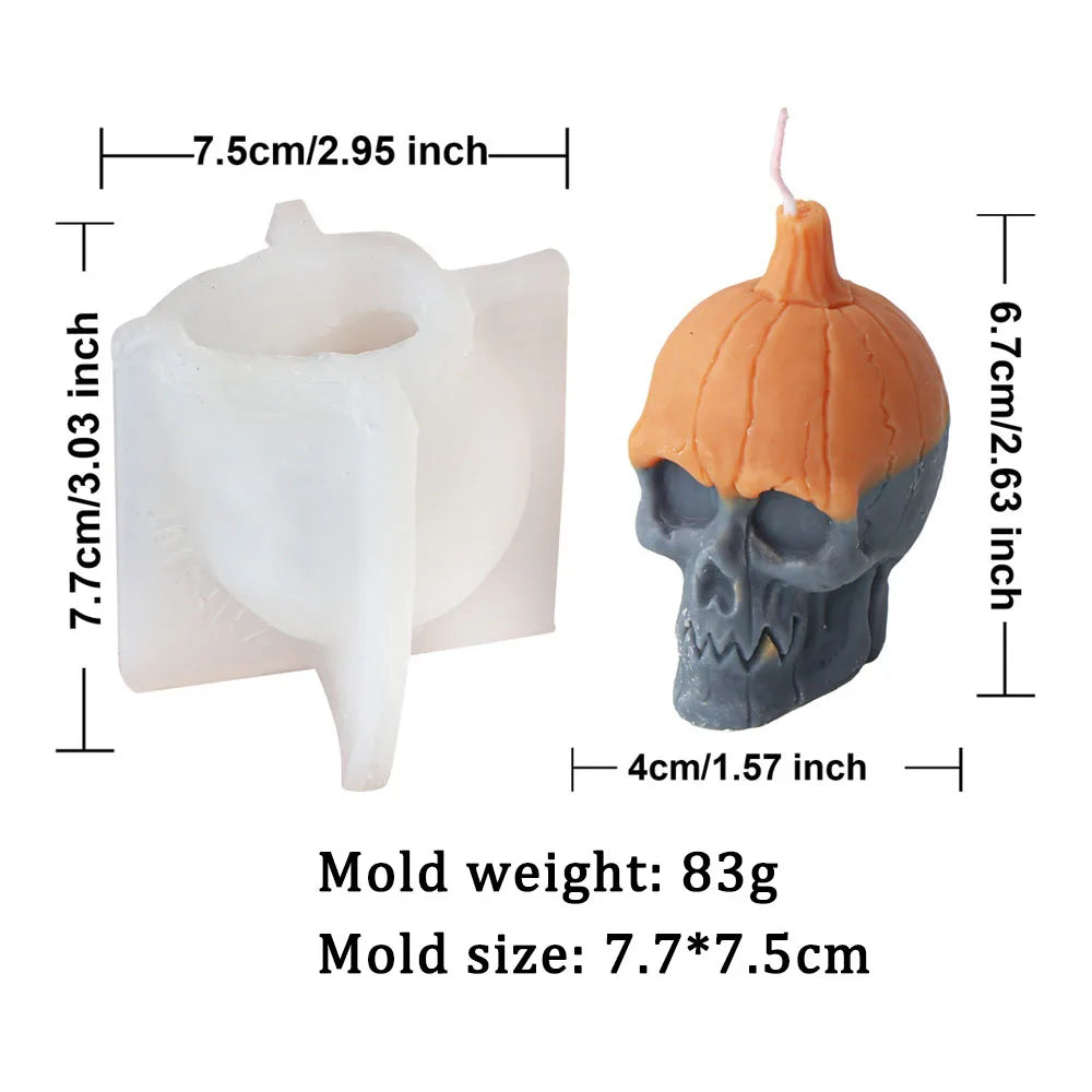 DIY Halloween Evil Pumpkin Skull Candle Mould