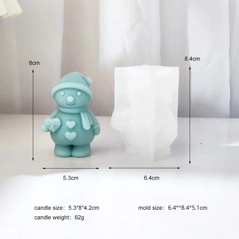 Scarf Snowman Candle Mould - Heart
