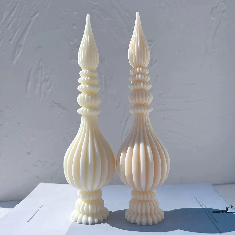 Tall Ribbed Pillar Candle Moulds