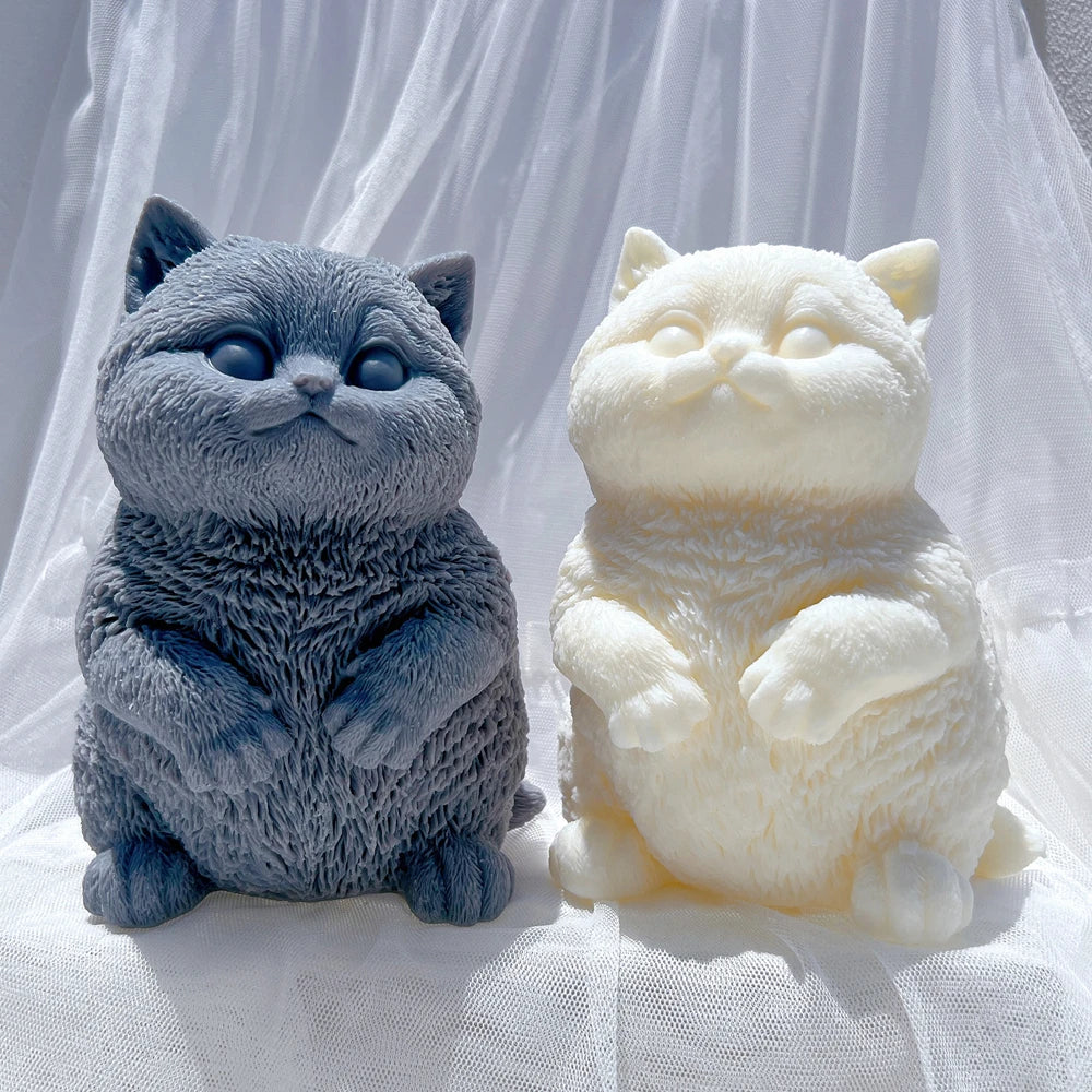 Standing Cute Cat Candle Silicone Mould