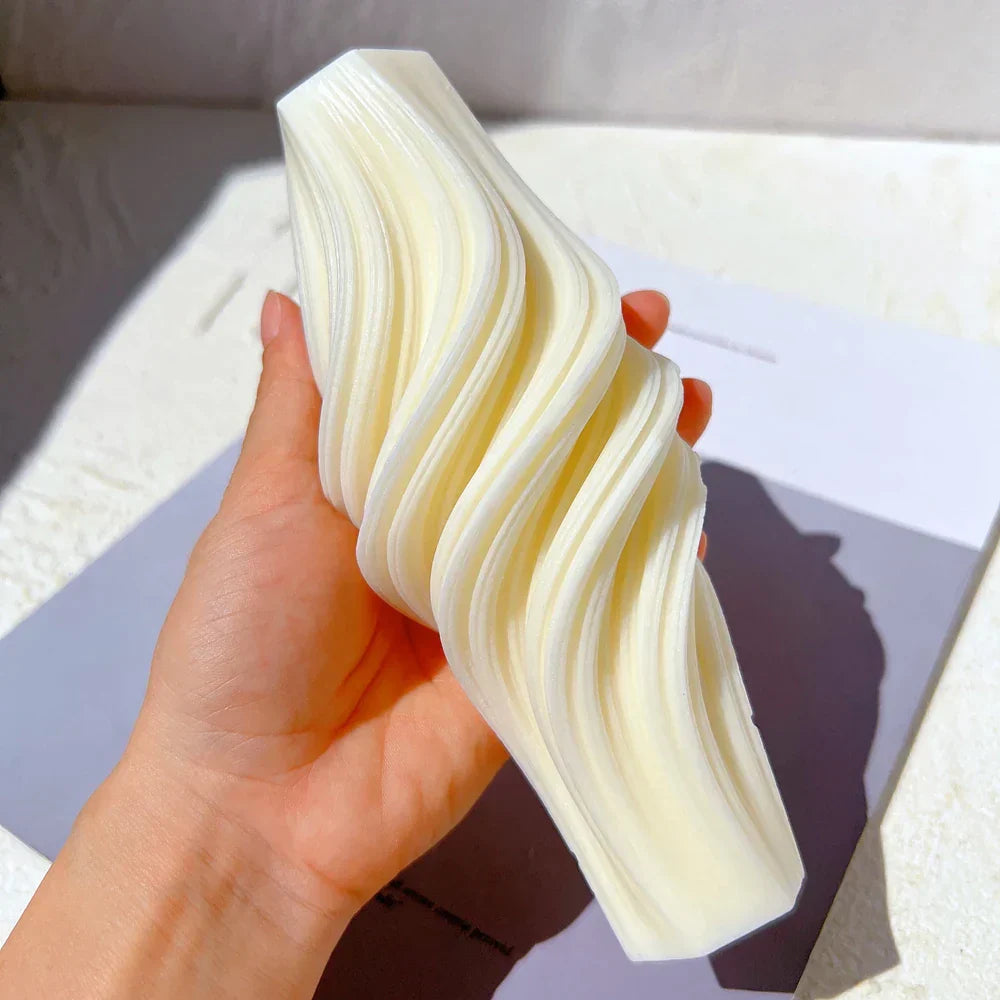 Wave Pillar Swirl Candle Silicone Mould