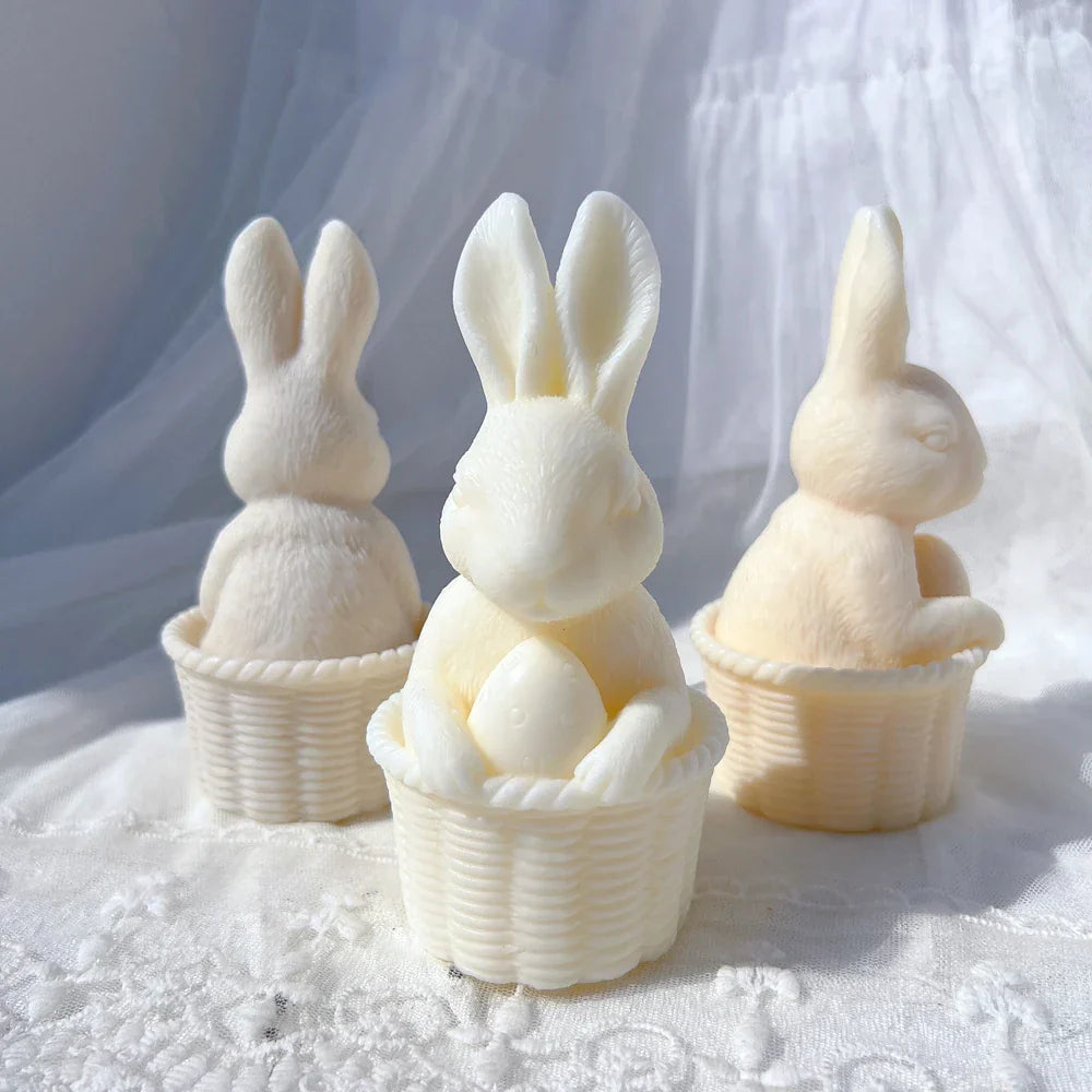 Easter Bunny Silicone Candle Mould - 3D Rabbit Wax Moulds