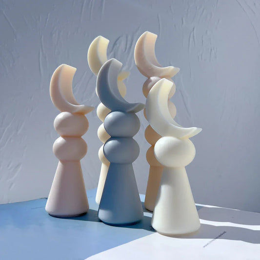 Crescent Moon Pillar Candle Mould