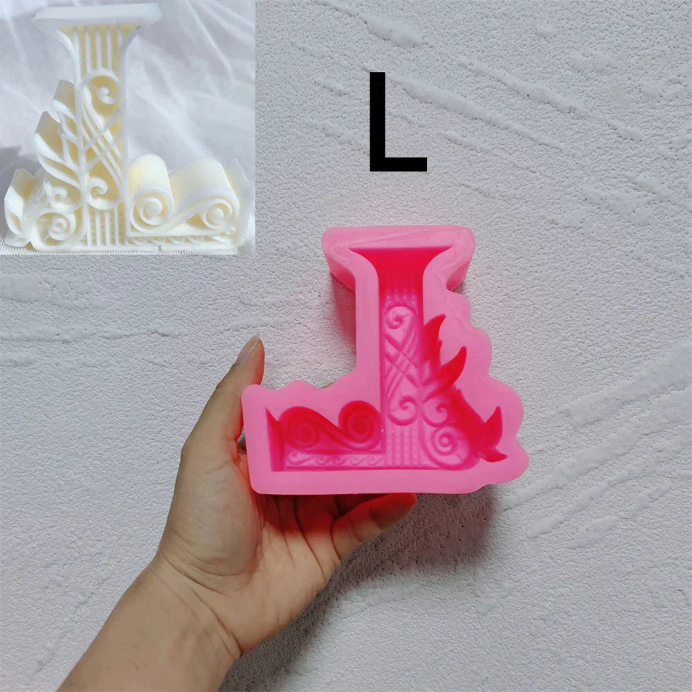 Floral Alphabet Candle Moulds
