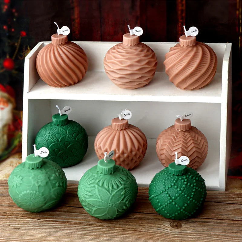 Festive Christmas Bauble Candle Moulds