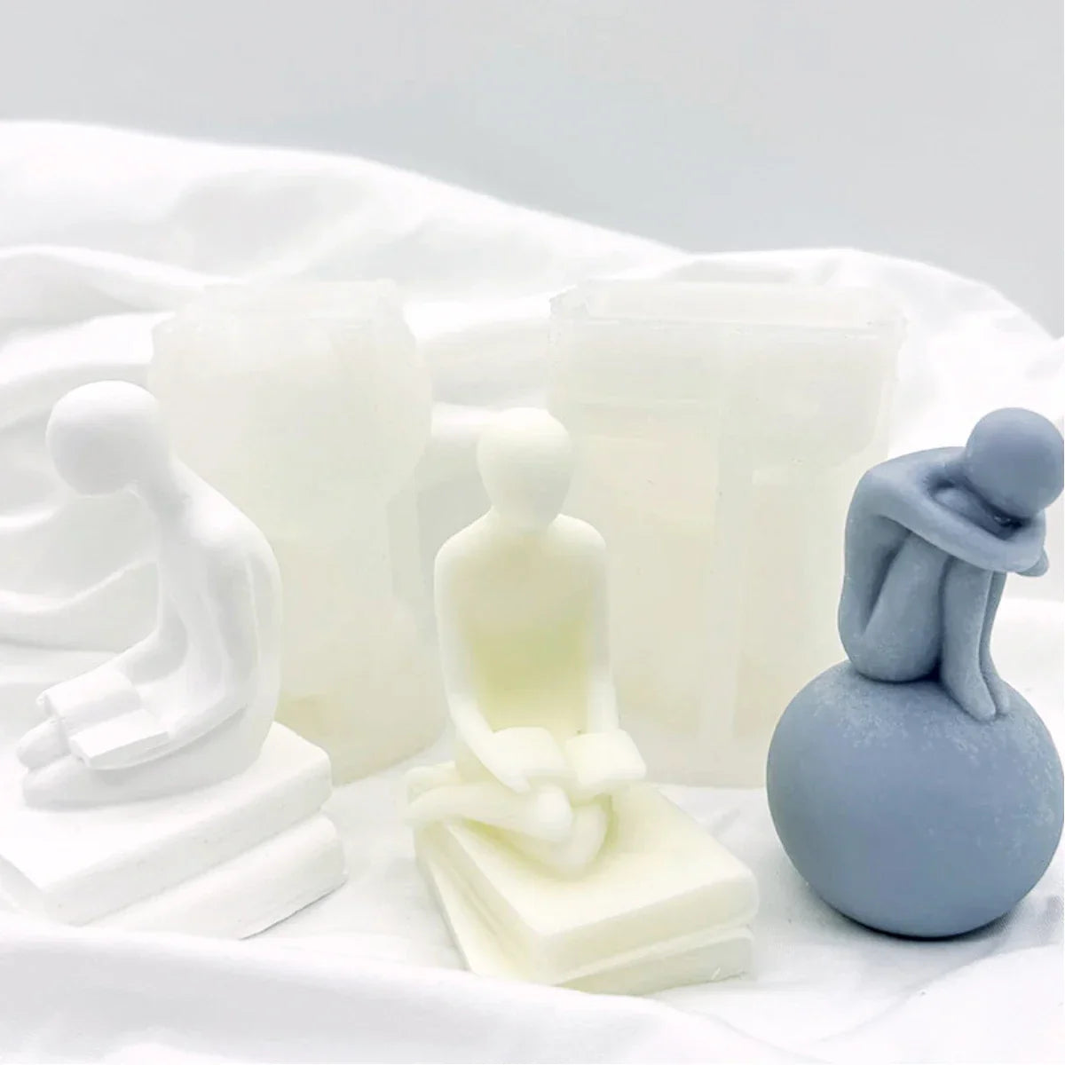 Alone Human Sculpture Candle Mould Silicone