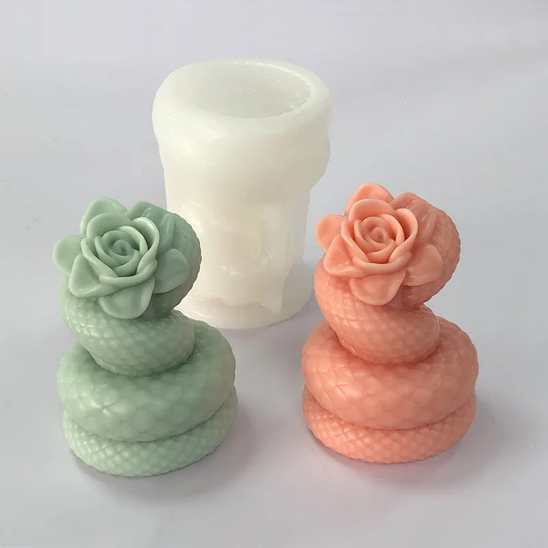 Snake Shaped Rose Candle Mould