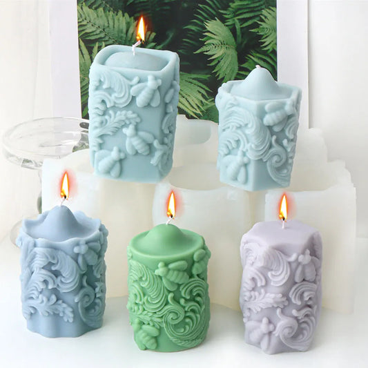 Honey Bee Blossom Pillar Candle Mould