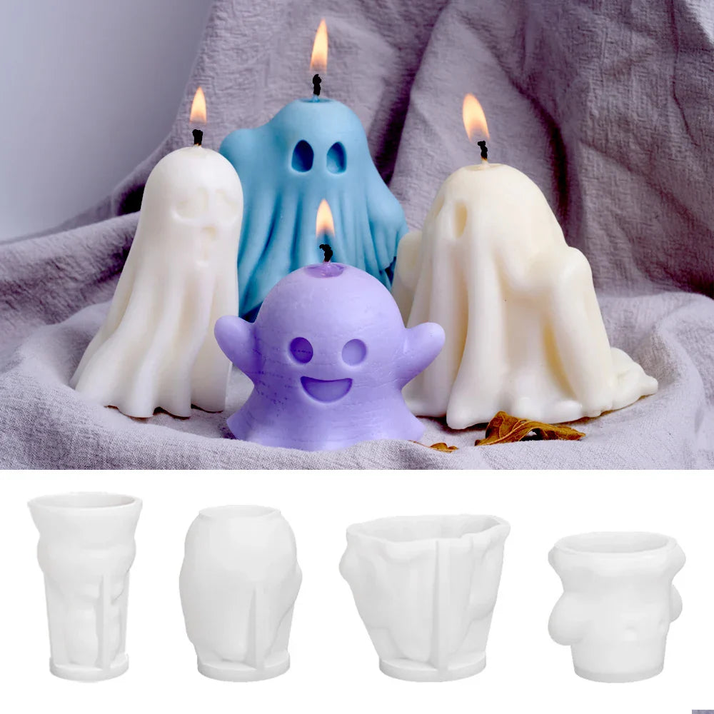 DIY Halloween Ghost Candle Mould - 3D Pumpkin & Ghost