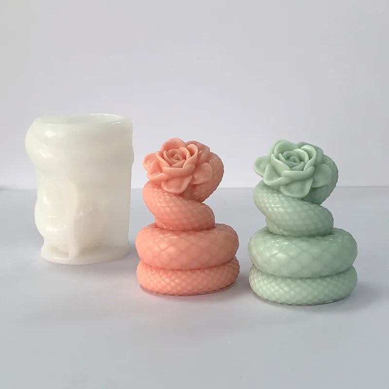 Snake Shaped Rose Candle Mould