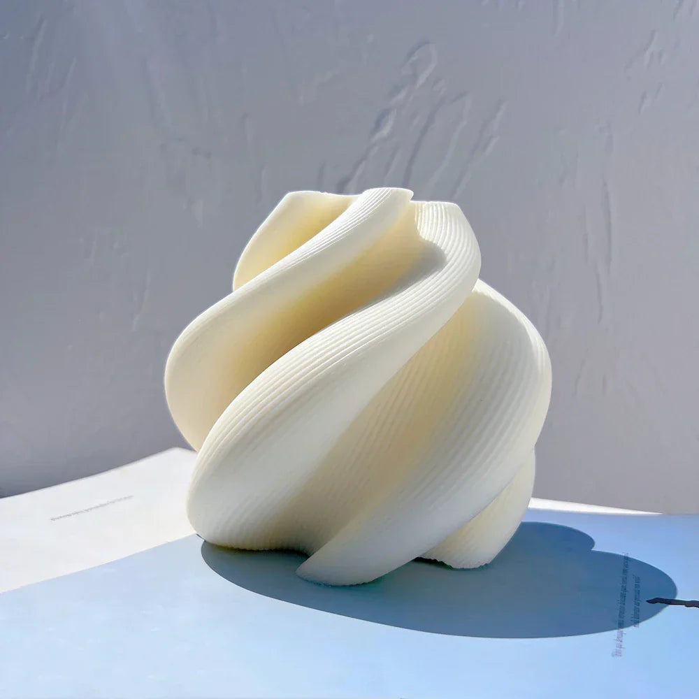 Big Size Geometric Wave Twirl Candle Mould
