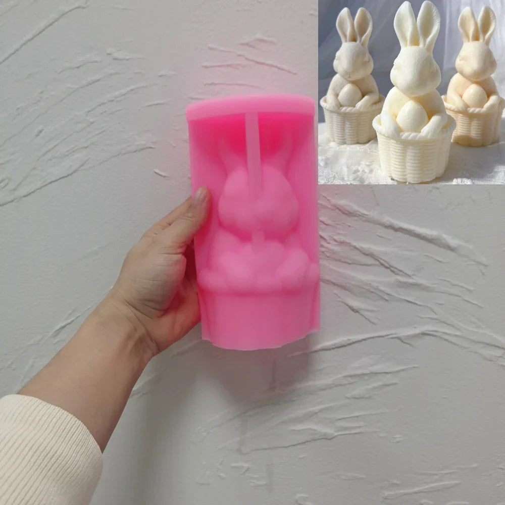 Easter Bunny Silicone Candle Mould - 3D Rabbit Wax Moulds